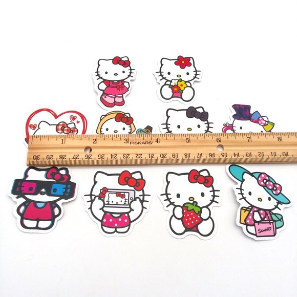 Stickers Hello Kitty Sarino 10 Lot kawaii emo scene luggae laptop bottle crafts - Picture 2 of 2